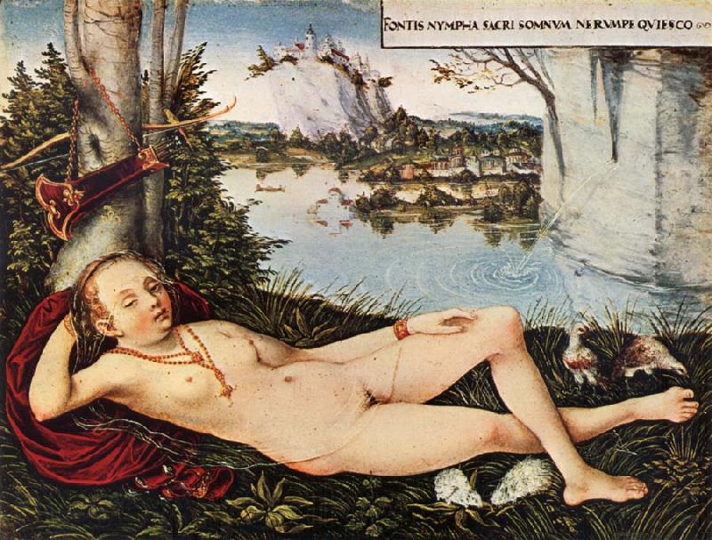 CRANACH, Lucas the Elder Nymph of the Spring Norge oil painting art